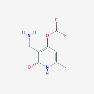 molecular formula C8H10F2N2O2 B8382142 3-(aminomethyl)-4-(difluoromethoxy)-6-methylpyridin-2(1H)-one 