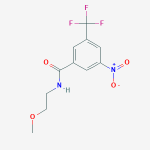 molecular formula C11H11F3N2O4 B8382586 N-(2-methoxyethyl)-3-nitro-5-(trifluoromethyl)benzamide 