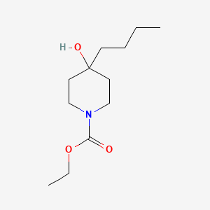 molecular formula C12H23NO3 B8382650 Ethyl 4-butyl-4-hydroxy-1-piperidinecarboxylate 