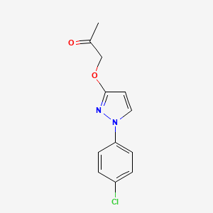 molecular formula C12H11ClN2O2 B8382991 1-[1-(4-Chlorophenyl)pyrazol-3-yl]oxypropan-2-one 