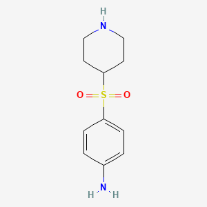molecular formula C11H16N2O2S B8383029 4-(Piperidin-4-ylsulfonyl)aniline 