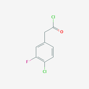 molecular formula C8H5Cl2FO B8383038 2-(4-Chloro-3-fluorophenyl)acetyl chloride 