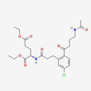 L-Glutamic acid, N-(3-(2-(4-(acetylamino)-1-oxobutyl)-5-chlorophenyl)-1-oxopropyl)-, diethyl ester