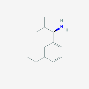 molecular formula C13H21N B8383179 (R)-1-(3-isopropylphenyl)-2-methylpropan-1-amine 