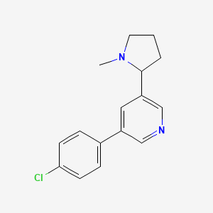 molecular formula C16H17ClN2 B8383216 5-(4-Chlorophenyl)-3-(1-methyl-2-pyrrolidinyl) pyridine 