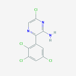 molecular formula C10H5Cl4N3 B8383224 6-Chloro-3-(2,3,5-trichlorophenyl)pyrazin-2-amine 