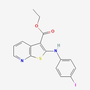 molecular formula C16H13IN2O2S B8383301 Ethyl 2-(4-iodophenylamino)thieno[2,3-b]pyridine-3-carboxylate 