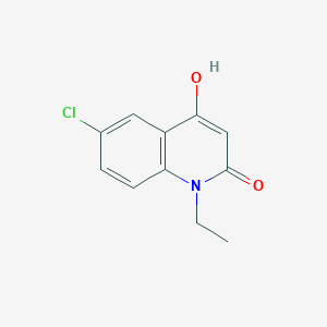 molecular formula C11H10ClNO2 B8383305 6-Chloro-1-ethyl-4-hydroxy carbostyril 