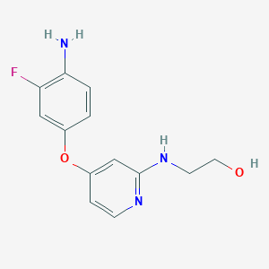 molecular formula C13H14FN3O2 B8383397 2-(4-(4-Amino-3-fluorophenoxy)-pyridin-2-ylamino)-ethanol 