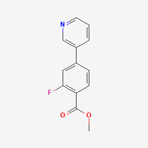molecular formula C13H10FNO2 B8383474 Methyl 2-fluoro-4-(pyridin-3-yl)benzoate 