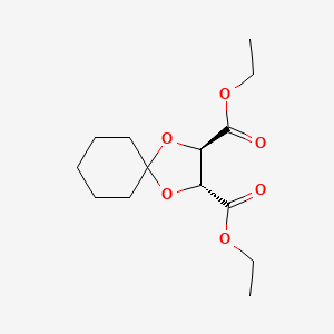 molecular formula C14H22O6 B8383603 diethyl (2R,3R)-1,4-dioxaspiro[4.5]decane-2,3-dicarboxylate 