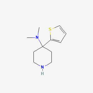molecular formula C11H18N2S B8383640 N,N-Dimethyl-4-(thiophen-2-yl)piperidin-4-amine 
