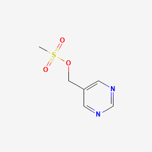molecular formula C6H8N2O3S B8383720 Methanesulfonic acid pyrimidin-5-ylmethyl ester 