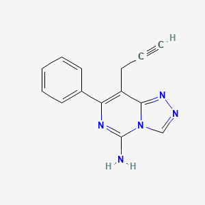 molecular formula C14H11N5 B8383839 7-Phenyl-8-(prop-2-yn-1-yl)[1,2,4]triazolo[4,3-c]pyrimidin-5-amine CAS No. 77378-87-1
