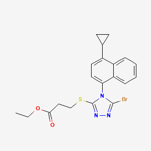 ethyl 3-(5-bromo-4-(4-cyclopropylnaphthalen-1-yl)-4H-1,2,4-triazol-3-ylthio)propanoate