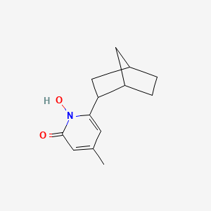 molecular formula C13H17NO2 B8383914 6-(bicyclo[2.2.1]heptan-2-yl)-1-hydroxy-4-methylpyridin-2(1H)-one 
