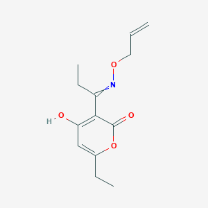 molecular formula C13H17NO4 B8384182 3-(1-allyloxyaminopropylidene)-6-ethyl-3,4-dihydro-2H-pyrane-2,4-dione 