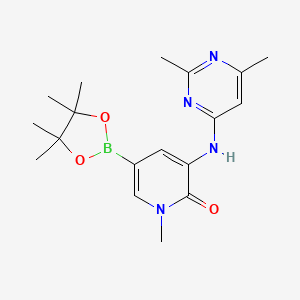 3-(2,6-Dimethylpyrimidin-4-ylamino)-1-methyl-5-(4,4,5,5-tetramethyl-1,3,2-dioxaborolan-2-yl)pyridin-2(1H)-one