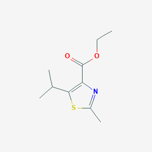 molecular formula C10H15NO2S B8384244 Ethyl 2-methyl-5-(1-methylethyl)-1,3-thiazole-4-carboxylate CAS No. 1198436-65-5