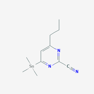 4-Propyl-6-trimethylstannanyl-pyrimidine-2-carbonitrile