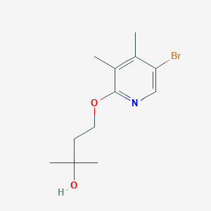 molecular formula C12H18BrNO2 B8384416 4-(5-Bromo-3,4-dimethylpyridin-2-yl)oxy-2-methylbutan-2-ol 