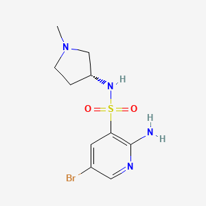 molecular formula C10H15BrN4O2S B8384427 2-amino-5-bromo-N-[(3R)-1-methylpyrrolidin-3-yl]pyridine-3-sulfonamide 