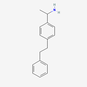 molecular formula C16H19N B8384434 1-[4-(2-Phenylethyl)phenyl]ethanamine 