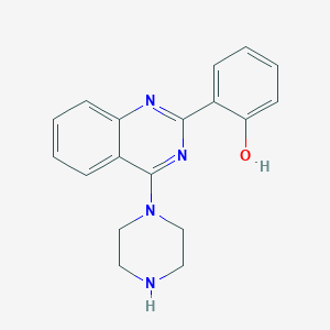 molecular formula C18H18N4O B8384443 2-(4-(Piperazin-1-yl)quinazolin-2-yl)phenol 