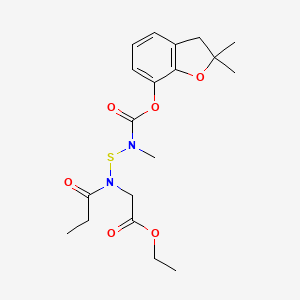 Glycine, N-(((((2,3-dihydro-2,2-dimethyl-7-benzofuranyl)oxy)carbonyl)methylamino)thio)-N-(1-oxopropyl)-, ethyl ester