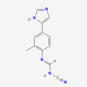 B8384657 N-cyano-N'-[4-(1H-imidazol-5-yl)-2-methylphenyl]methanimidamide CAS No. 89250-45-3