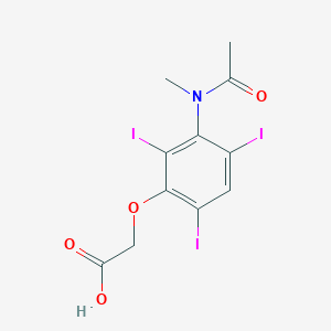 molecular formula C11H10I3NO4 B083848 Acetic acid, (3-(N-methylacetamido)-2,4,6-triiodophenoxy)- CAS No. 13080-24-5