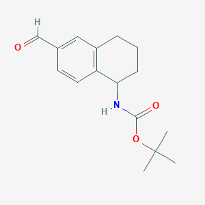 molecular formula C16H21NO3 B8384814 Tert-butyl 6-formyl-1,2,3,4-tetrahydronaphthalen-1-ylcarbamate 