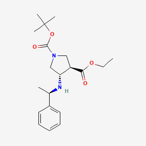 1-(tert-butyl) 3-ethyl (3R,4S)-4-(((R)-1-phenylethyl)amino)pyrrolidine-1,3-dicarboxylate