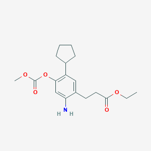 Ethyl 3-(2-amino-5-cyclopentyl-4-(methoxycarbonyloxy)phenyl)propanoate