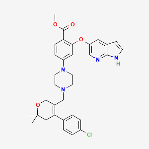 molecular formula C33H35ClN4O4 B8384917 methyl 4-[4-[[4-(4-chlorophenyl)-6,6-dimethyl-2,5-dihydropyran-3-yl]methyl]piperazin-1-yl]-2-(1H-pyrrolo[2,3-b]pyridin-5-yloxy)benzoate 