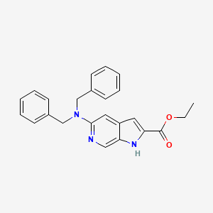 molecular formula C24H23N3O2 B8385378 ethyl 5-(dibenzylamino)-1H-pyrrolo[2,3-c]pyridine-2-carboxylate 