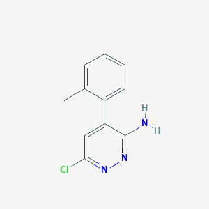 molecular formula C11H10ClN3 B8385426 6-Chloro-4-o-tolylpyridazin-3-ylamine 