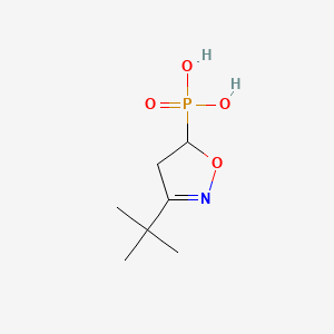 molecular formula C7H14NO4P B8385491 3-tert-Butyl-2-isoxazolin-5-ylphosphonic acid CAS No. 125674-52-4
