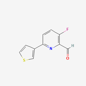 molecular formula C10H6FNOS B8385494 3-Fluoro-6-(thiophen-3-yl)picolinaldehyde CAS No. 1403932-23-9