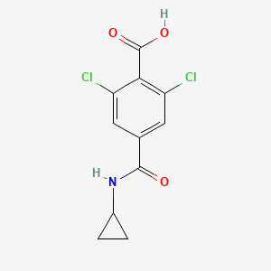 molecular formula C11H9Cl2NO3 B8385506 2,6-Dichloro-4-(cycloproylcarbamoyl)benzoic acid 