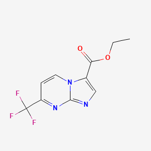 molecular formula C10H8F3N3O2 B8385546 Ethyl 7-(trifluoromethyl)imidazo[1,2-a]pyrimidine-3-carboxylate 