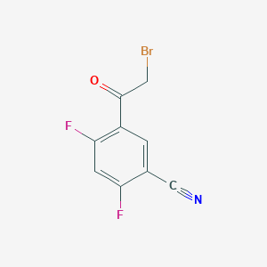 molecular formula C9H4BrF2NO B8385552 5-(Bromoacetyl)-2,4-difluorobenzonitrile 