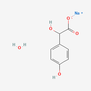 molecular formula C8H9NaO5 B8385565 2-Hydroxy-2-(4-hydroxyphenyl)acetic acid, sodium salt hydrate 