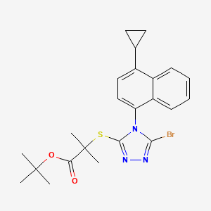 tert-butyl 2-(5-bromo-4-(4-cyclopropylnaphthalen-1-yl)-4H-1,2,4-triazol-3-ylthio)-2-methylpropanoate