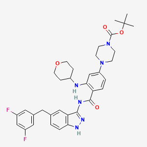tert-butyl 4-[4-{[5-(3,5-difluorobenzyl)-1H-indazol-3-yl]carbamoyl}-3-(tetrahydro-2H-pyran-4-ylamino)phenyl]piperazine-1-carboxylate