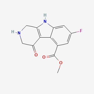 molecular formula C13H11FN2O3 B8385596 methyl 7-fluoro-4-oxo-2,3,4,9-tetrahydro-1H-pyrido[3,4-b]indole-5-carboxylate 