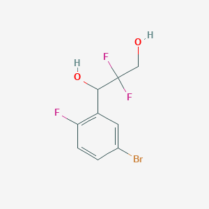 molecular formula C9H8BrF3O2 B8385702 1-(5-Bromo-2-fluorophenyl)-2,2-difluoropropane-1,3-diol 