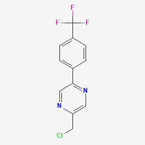 molecular formula C12H8ClF3N2 B8385798 2-Chloromethyl-5-(4-trifluoromethyl-phenyl)-pyrazine 