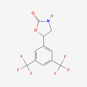molecular formula C11H7F6NO2 B8385892 5-[3,5-Bis(trifluoromethyl)phenyl]-1,3-oxazolidin-2-one 