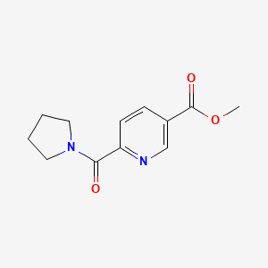 molecular formula C12H14N2O3 B8386139 Methyl 6-(pyrrolidin-1-ylcarbonyl)nicotinate 